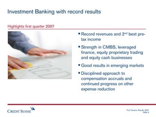 credit suisse Presentation slides