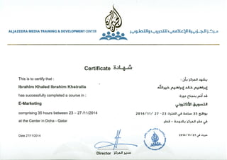 Al Jazeera Certificate