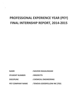 1. Professional Experience Year Final Internship Report-Naveen Nagalingam