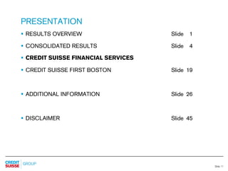 credit-suisse Slides Q2 Results