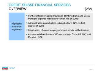 credit-suisse Slides Q2 Results