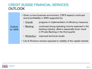 credit-suisse Slides Q2 Results