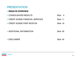 credit-suisse Slides Q2 Results