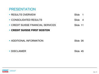 credit-suisse Slides Q2 Results