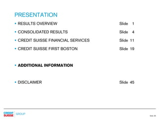 credit-suisse Slides Q2 Results