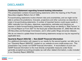 credit-suisse Slides Q2 Results