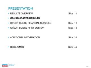 credit-suisse Slides Q2 Results