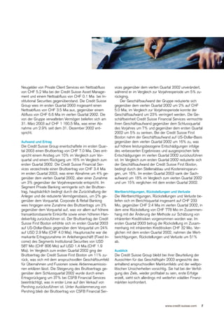  .credit-suisse Quarterly Report Q1/2003