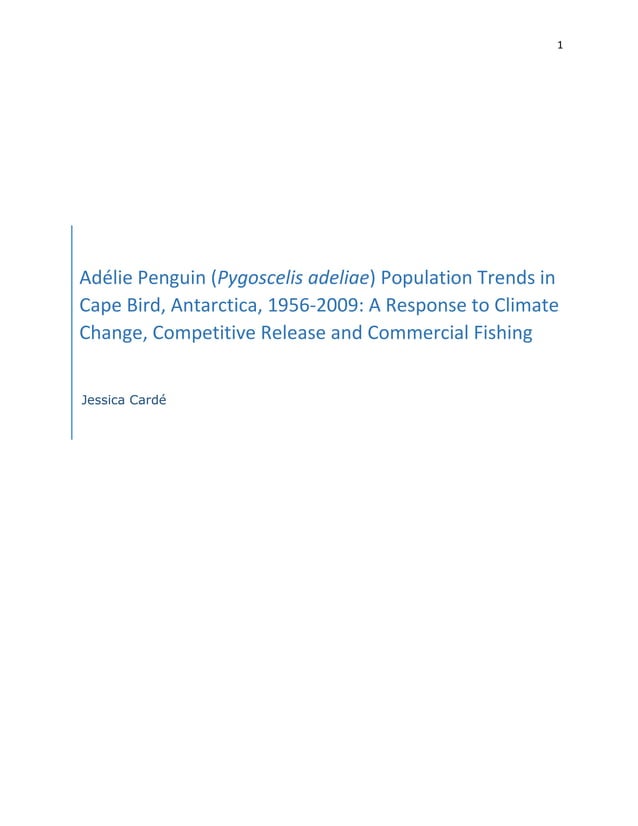 Adélie Penguin Population Trends in Cape Bird | PDF | Free Download