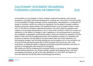 credit-suisse Slides - Presentation to analysts and media