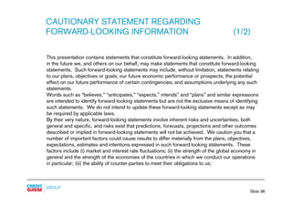 CAUTIONARY STATEMENT REGARDING
FORWARD-LOOKING INFORMATION                                                             (1/...