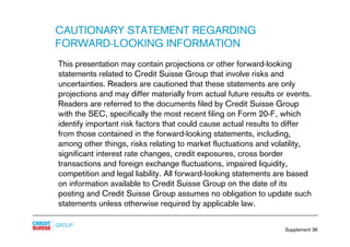 credit-suisse - Supplements