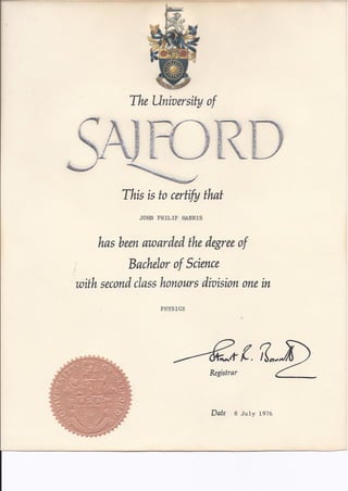 University of Salford-BSc Physics 2-1 Hons