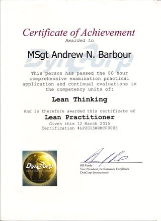 Lean Prac Cert