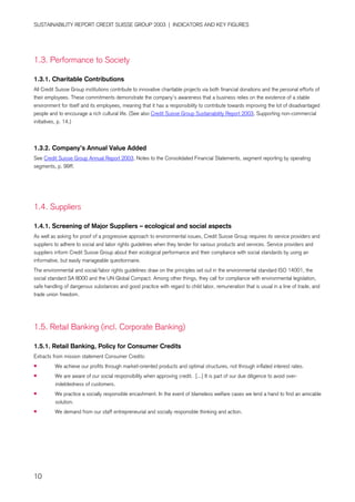 credit-suisse Performance Indicators/Ratings 2003
