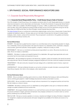 credit-suisse Performance Indicators/Ratings 2003
