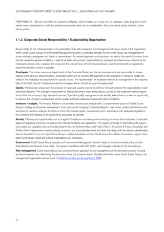 credit-suisse Performance Indicators/Ratings 2003