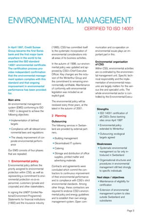credit-suisse Environmental Report 1997/1998 Short version