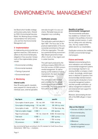 credit-suisse Environmental Report 1997/1998 Short version