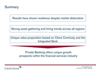 Summary


   Results have shown resilience despite market dislocation


   Strong asset gathering and hiring trends across...