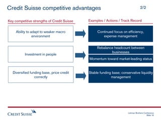 Credit Suisse competitive advantages                                               2/2


                                 ...