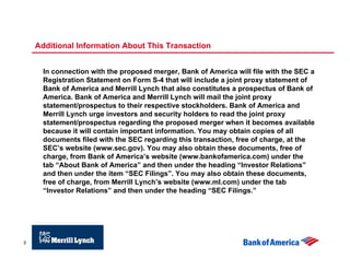 Merrily Lynch Statement Example Bank of America Corporation acquires Merrill Lynch & Co., Inc ...