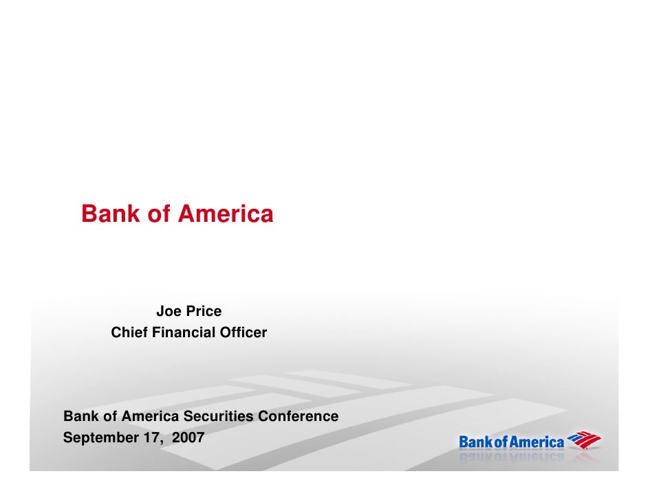 Bank Of America Securities 37th Annual Investor Conference