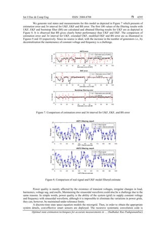 Optimal state estimation techniques for accurate measurements in ...