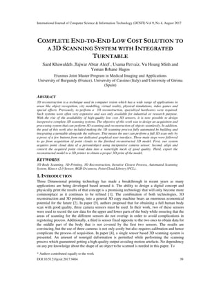 Complete End-to-End Low Cost Solution to a 3D Scanning System with ...