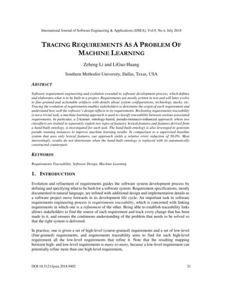 Tracing Requirements as a Problem of Machine Learning | PDF