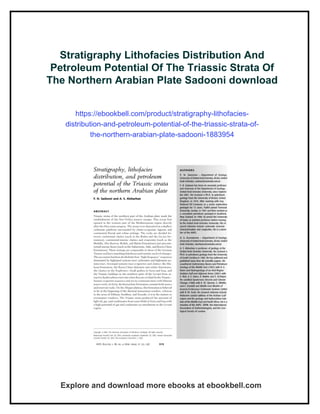 Stratigraphy Lithofacies Distribution And Petroleum Potential Of The ...