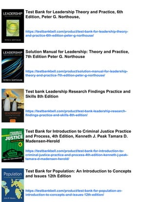 Introduction to Leadership Concepts and Practice 4th Edition Northouse ...