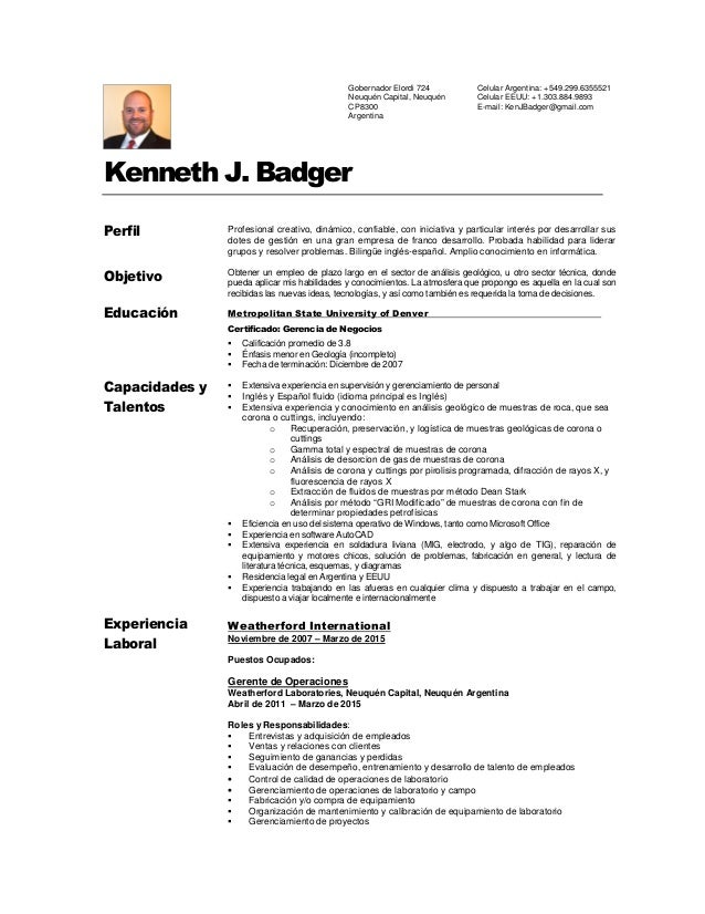 kenneth badger cv español