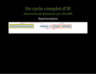 Représentation
Un cycle complet d'IE
Extraction de Relations par AlvisRE
 
