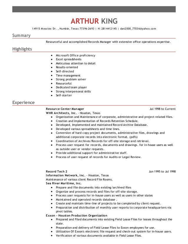 Arthur King Resume
