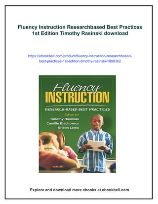 Timothy Programmer Based Reading Fluency Instruction Researchbased Best Practices 1st Edition Timothy ...