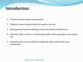 Internal audit | PPTX - Internal Production Requirements Assessment