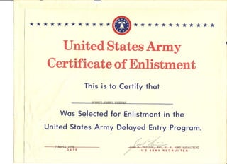 US Army 1976 April Delayed Entry