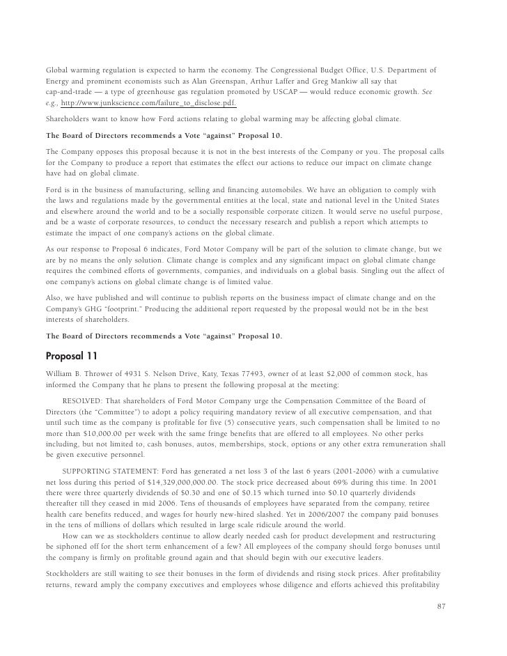 ford 2008 Proxy Statement - 웹