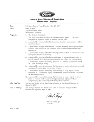ford 2007 Proxy Statement