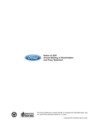 ford 2007 Proxy Statement