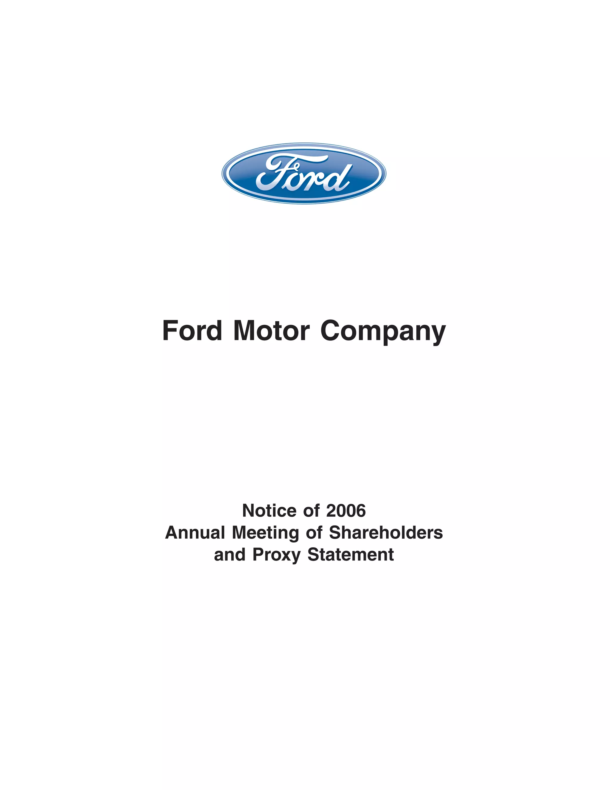 ford 2006 Proxy Statement