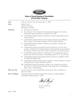 ford 2006 Proxy Statement