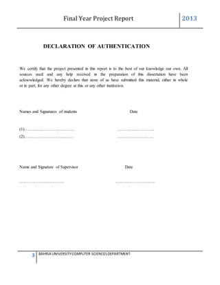 Declaration Of Computer Project Generator Monitoring System Document | DOCX