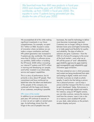 hp 2003 annual report (with graphics)