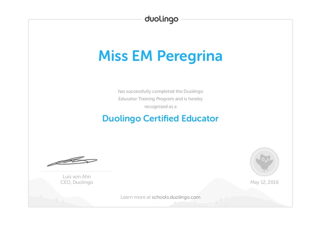 Duolingo educator certificate