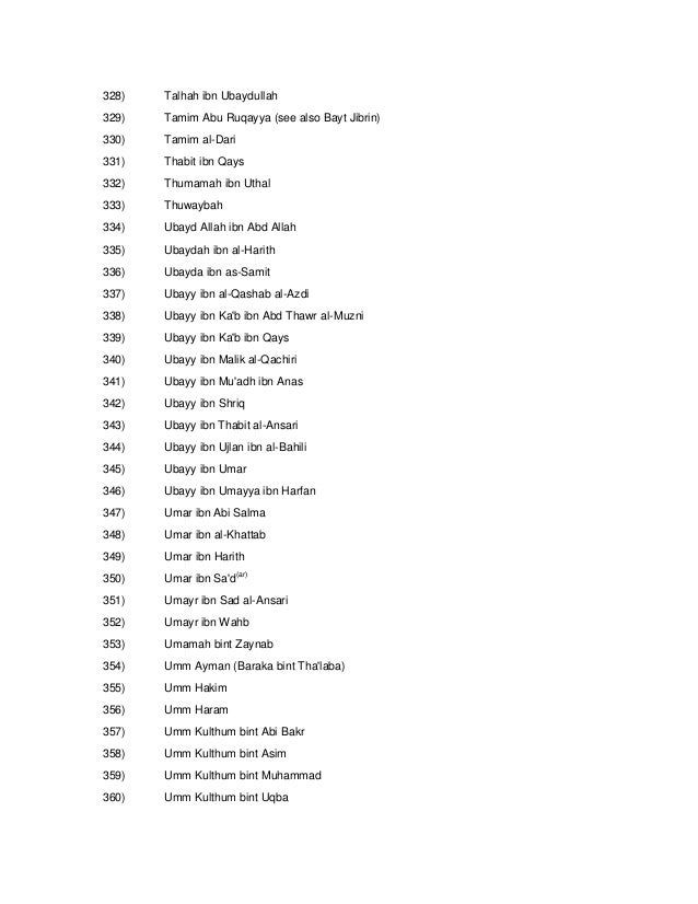 94556902 List Of Sahaba R A Updated