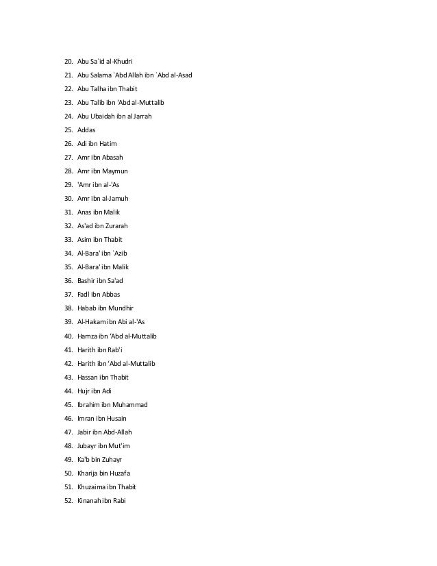 94556902 List Of Sahaba R A Updated
