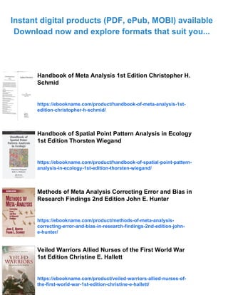 Handbook of Meta analysis in Ecology and Evolution Julia Koricheva ...