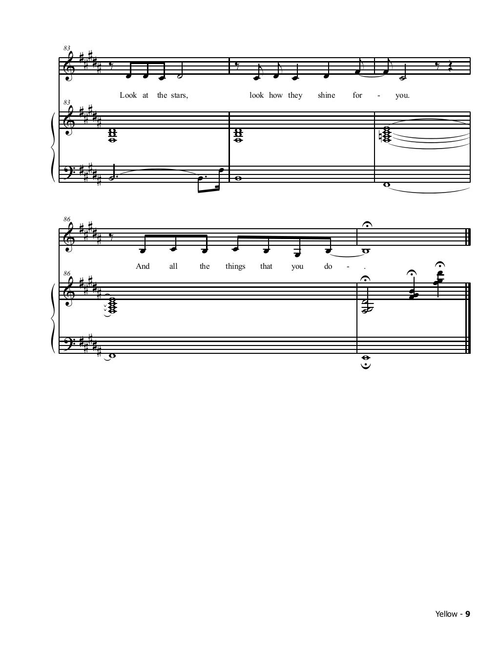 94574033 Coldplay Yellow Partitura Para Piano Vrogue